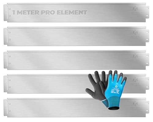 KESSER® Rasenkante Beeteinfassung Beetumrandung + Handschuhe 15m 100x14cm...