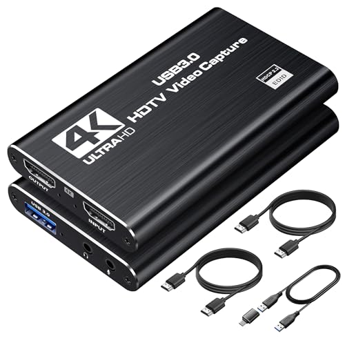 4K HDMI Capture Card for Streaming, 1080P 60FPS USB 3.0/Type-C