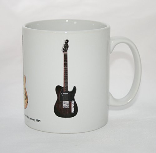 Mug de la guitare. Les illustrations de guitares The Beatles Apple sur le toit. - Les Beatles, Paul McCartney, John Lennon, RIngo Starr, George Harrison Mug de la guitare. Les illustrations de guitares The Beatles Apple sur le toit. – Image 4