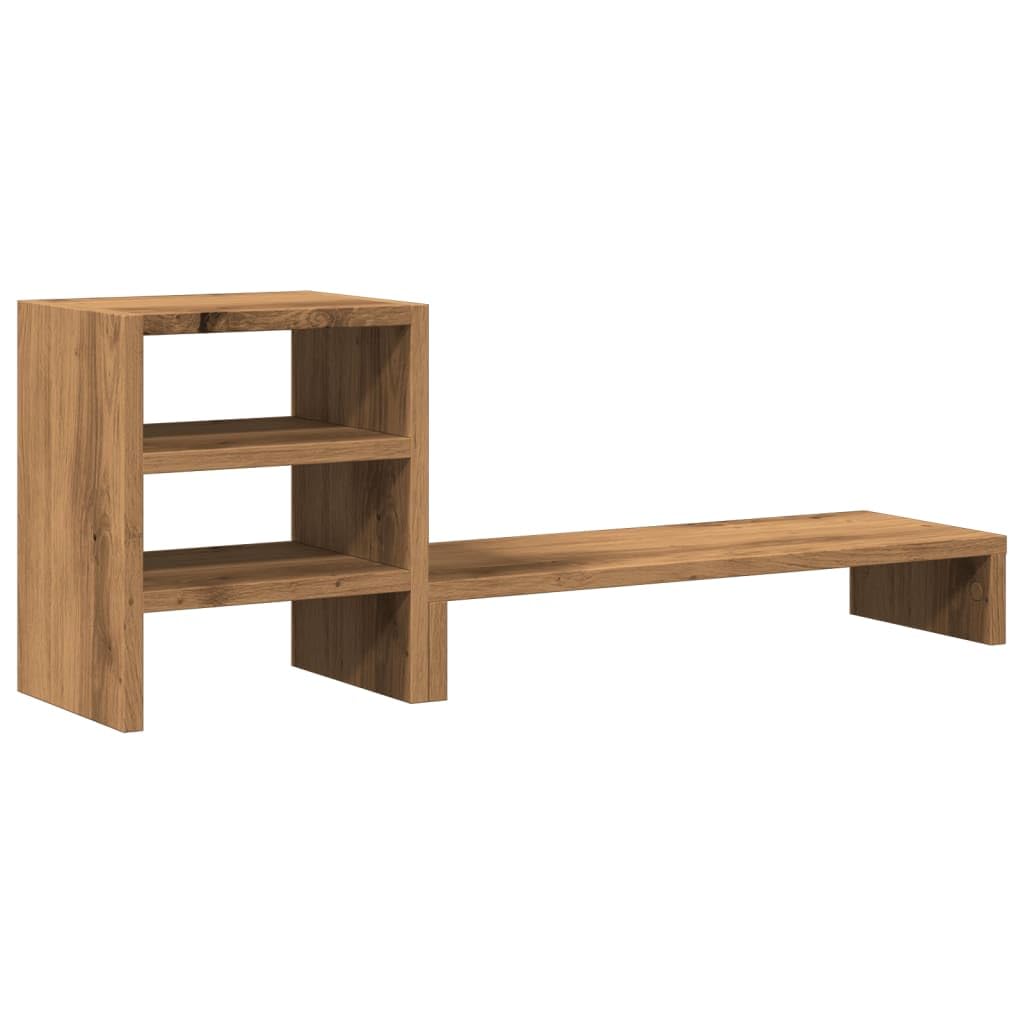 vidaXL Monitor Stand with Desk Organiser, Display Stand for Laptops, Computer Stand for Home Office, Monitor Stand Riser, Artisian Oak Engineered Wood