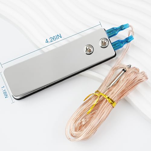 LESHOW Tattoo Foot Pedal Switch for Tattoo Machine Beginners and Artists, Featuring Flat Plate Clip Design, with 1/4 inch 6.35mm Plug and Stainless Steel Connecting Cable, Package Includes 2 Pedals
