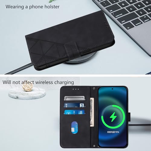 SIYOPINPFY Leather Case Compatible with Motorola Moto G34, Genuine Leather Wallet Case/Cover with Card Holder and Kickstand - Image 3