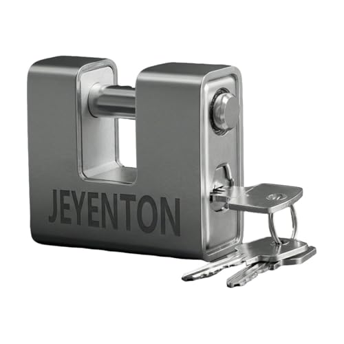 (2.91) JEYENTON High Security Padlock 74mm Hardened Steel Anti-Cut Outdoor Lock 0.63 Shackle Clearance Weatherproof Keyed Lock for Gate Garage Warehouse Storage Container