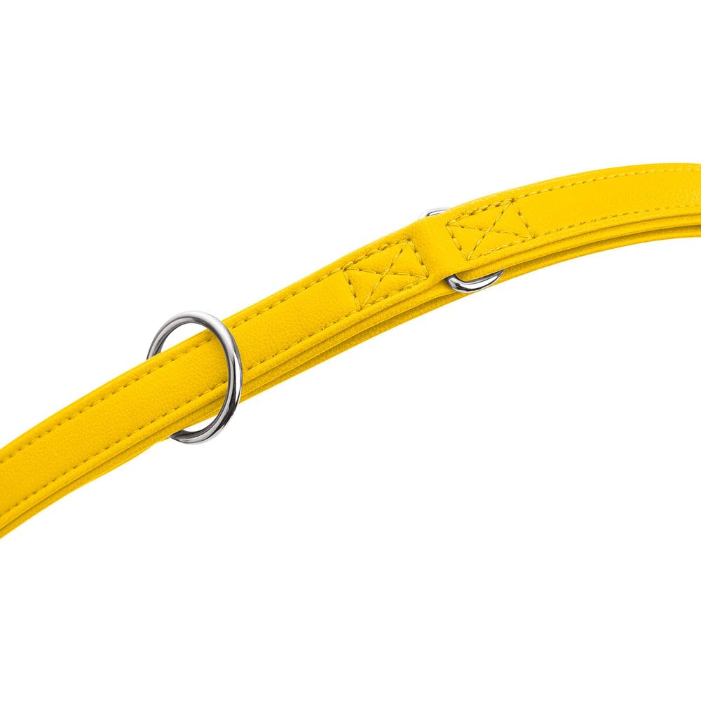 HUNTER Verstellbare Hundeführleine Amalfi, Farbe: gelb, vegan, Kunstleder in Nappa-Optik, 3-Fach verstellbar, weich, pflegeleicht, Brillante Farbe, Made in Germany, Größe: 20/200