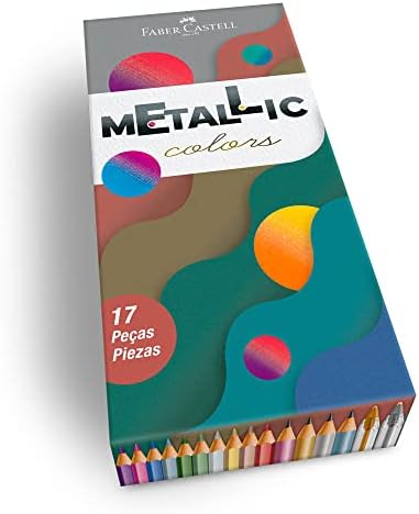 kit Metallic, Faber-Castell, KIT/METAL, Edição Limitada, 17 peças