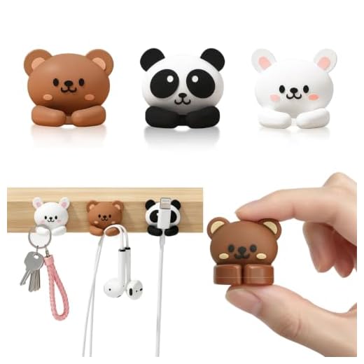 Top selection - Set of 2/3 multifunctional cute wire desk organizers and cable clips. Practical hooks to secure mouse cables, earphone wires and data cables. No nails or marks needed