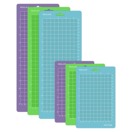 Image of REALIKE Cutting Mat Compatible with Cricut Joy 4.5 inch X12 inch 4.5 inchX6.5 inch (6 Mats), Variety Adhesive Cutting mats for Joy Accessories