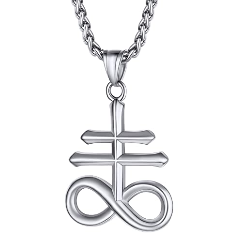 PROSTEEL Upside Down Leviathan Cross Custom Necklace Men Stainless Steel Devil Satanic Jewelry