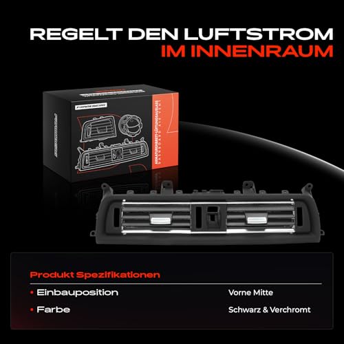Frankberg Lüftungsgitter Luftdüse Düse Vorne Mitte Kompatibel mit 5er F10 Stufenheck 2009-2016 5er Touring F11 Kombi 2009-2017 Replace# 64229166885