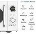 Emerson MWRG0901W 0.9 Cu. Ft. Retro Microwave with 1,000W Grill Function, 800W Cooking Power, LED Display, 5 Power Levels, 8 Auto Menus, Glass Turntable, Child Lock, White Countertop Design