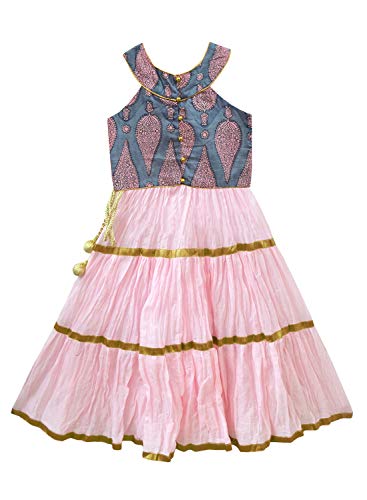 Image of A.T.U.N. (ALL THINGS UBER NICE) Girls Cotton Printed Readymade Ghaghra | Lehenga Choli and Dupatta Set | Ethnic Wear Clothing Set for Festival Occasions