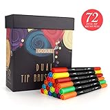 DISEÑO DE DOBLE PUNTA: Los rotuladores colores tienen una punta extra fina de 0.5-2 mm para sombrear y colorear. Y una punta fina de 0.4 mm para delinear, escribir y crear líneas detalladas, extremadamente práctica.