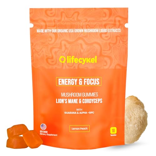 Life Cykel AM Energy & Focus Mushroom Gummies