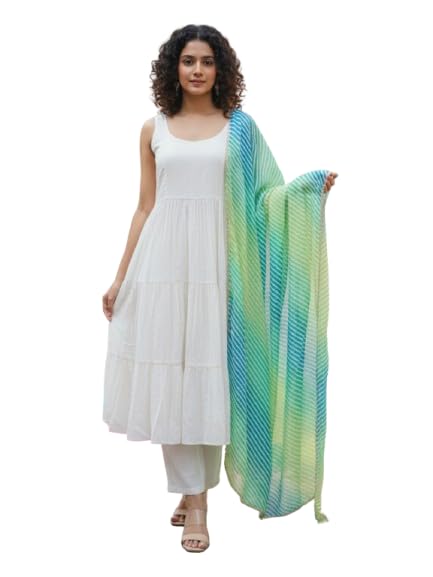 Kurta Lurex Varanga ensemble femme blanc cassé fluide pour oublier les tenues inconfortables