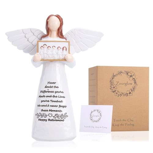Zourglow Figuras de Angel para Mujer, Estatua de Ángel Regalo de Jubilación, Figura de Resina para Acción de Gracias, Decoraciones de Fiesta Hogar