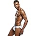 JOCKMAIL Men's Bikini Gay Underwear Briefs Cotton Panties (XXL, White)