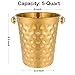 BARsics 5-Quart Metal Golden Champagne Bucket, Hammered Mirror Finish Stainless Steel Ice Bucket for Party, Wedding, Banquet (Gold)