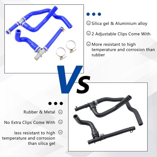 image for HNeekyr Silica Gel Heater Hose With Tee Supply-Return Compatible with 