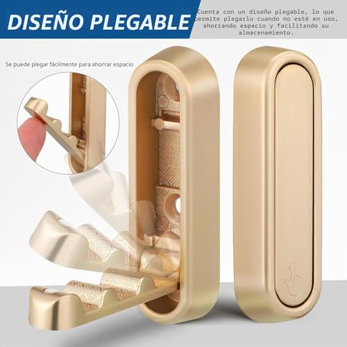 Miniatura 2 de Yipuvr Ganchos De Pared Plegables De Aleación De Zinc Para Baño Y Cocina Flip Down Plata Plata