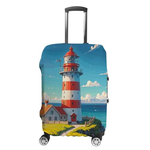 Lighthouse Diamond Paint Suitcase Covers Luggage Protector - Travel Elastic Baggage Case Protective, Washable Anti-scratch Large Suit Case Cover for Suitcases Fits 19-32 Inch Luggages S