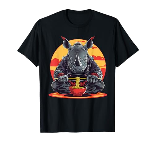 Rhino Ramen Samurai Japanese Noodles Rhino Ramen Bowl T-Shirt