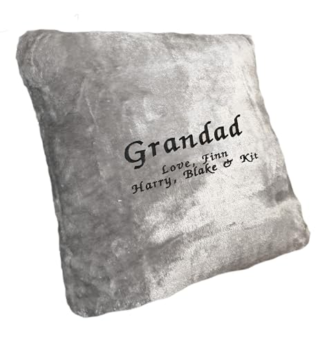 Personalised Embroidered Crushed Velvet/Mink fleece Cushion/Pillow/Pillowcase Gift Present. Large 43cm