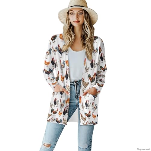 Image of Cardigan Sweaters for Women Long Sleeve Cardigan Soft Drape Open Front Fall Dusters V-Neck Jackets Dressy Loose Coat