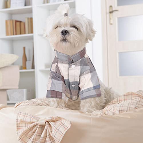 Dog Shirt, Plaid Dog Clothes Boy Girl Outfit with Bow Tie, Casual Cozy Cat Shirt Clothes Tee, Breathable Pet Apparel Polo Puppy T-Shirt, Spring Fashion Coat for Small Medium Dogs, XL - Image 6