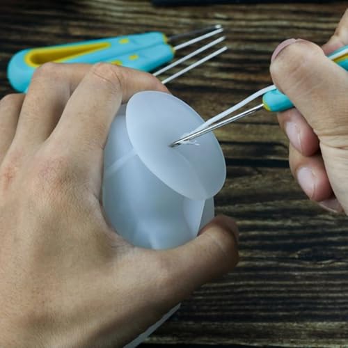 Image of Needle Punch Tool, 3Pcs Punch Needle Wick for Candle Making, Round Hole Candle Punch Wicking Needle Tools, Punch Needle Candle Wick Tool for Silicone Molds Making