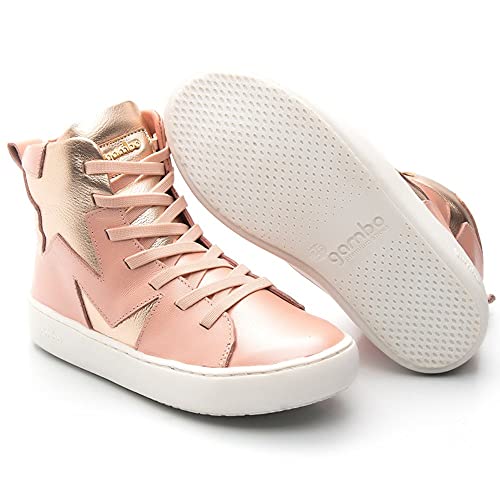 Bota Infantil Em Couro Gambo Toddler Star Feminina BT51118 Rose