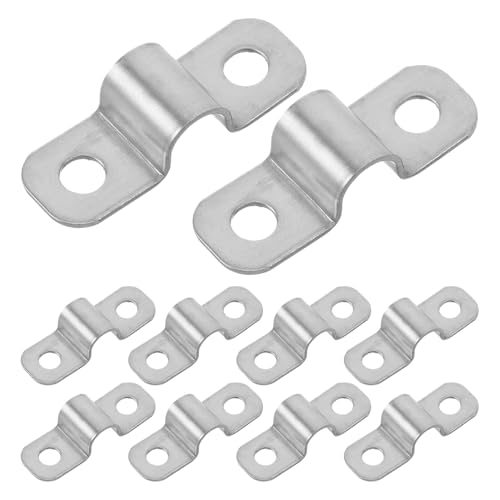 Mobestech 100pcs Outdoor Mounting Clip Stainless Steel Pipe Clamp Metal Fence Clamp Wire Mesh Joining Clip Cable U Bracket for Electrical Cable for Pipe