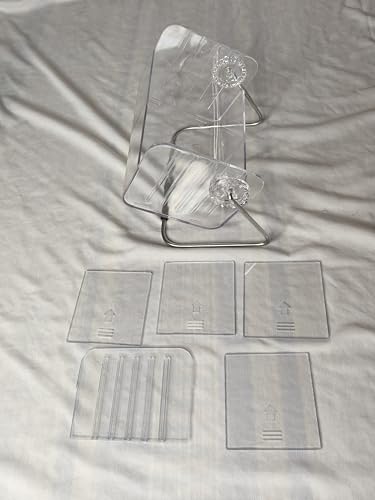 Image of Clear Acrylic Desk Organizer with Remote Holder, Pen Stand and Mobile Phone Holder, Transparent Plastic Multi-Functional Caddy with Metal Stand