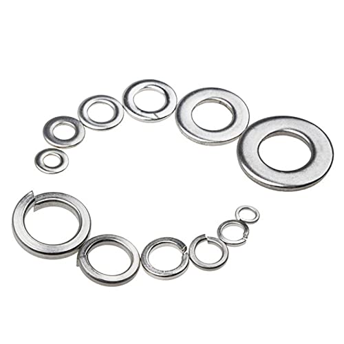 Mogen886 500Pcs M1.6-M4 Gasket Washer Strong Sealing Reduce Friction Spring Washer Assortment Set For Machine Repair Tools Silver #TOP2