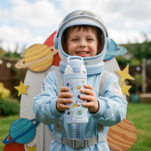 Image of Astronaut Kids Insulated Stainless Steel Water Bottle 16 Oz, Travel Tumbler for School, Sports for Boys, Birthday, Back To School