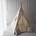 PaLulli® Tipi Zelt für Kinder aus 100% Baumwolle mit Kuschelmatte, Anti-Kollaps-System [Stabil], Camping-Hängelampe & 2 Dekokissen, Tippi Kinderzelt Teepee Spielzelt (BEIGE)