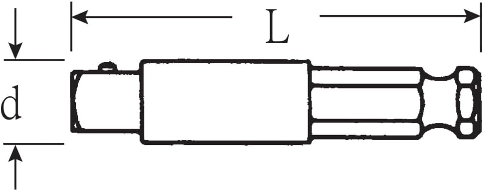 Stahlwille 33160001 1/2" Square Drive to 1/4" Hex Drive Impact Adaptor, Gunmetal Finish, Chrome Alloy Steel, Made in Germany