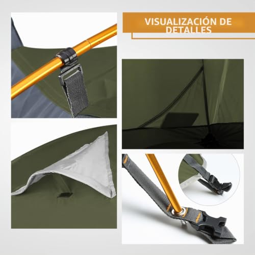 Miniatura 4 de Bessport 2-3 Persona Tienda De Campaña Con Dos Puertas A Prueba De Resistente Al Agua Y Al Viento Para Viajes, Camping, Senderismo