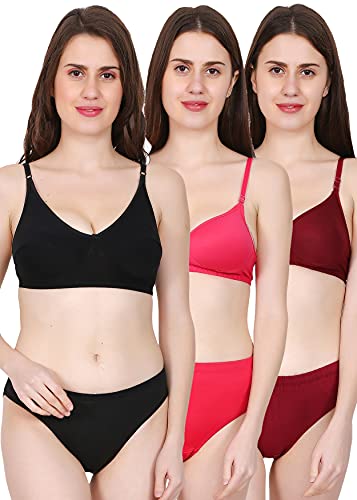 Image of Love Maker Women Cotton Padded Bra Panty Set Stylish Lingerie Set Soft and Comfortable Fabric Sexy Lingerie
