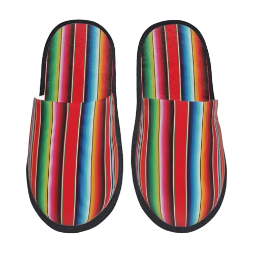 Mexican Serape Blanket Stripes Print House Slippers For Women And Men,Soft Slippers With Memory Foam,Non-Slip Indoor Home Shoes