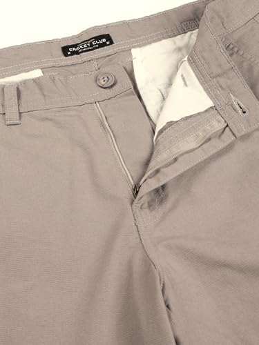 Image of Thomas Scott Men's | Solid | Light Weight | Breathable Fabric | 2 Zipper Pockets | Mid Rise | Regular Fit | Cotton Blend | Button Waist | Chino Trouser | Pants