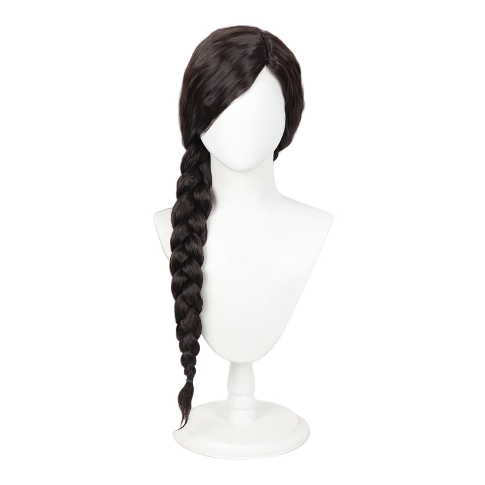 Dark Brown Long Braid Wig for Women Halloween Movie Cosplay Costume Wig