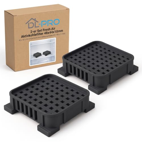 DL-PRO 2 filtres Fresh Air compatible avec Liebherr référence 909698900 | Filtres à charbon actif Fresh Air, 2 pièces 42 x 42 x 10 mm, compatible avec combinés réfrigérateur-congélateur Liebherr