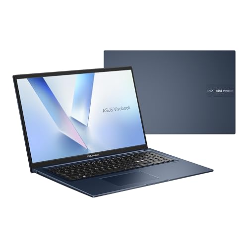 ASUS Vivobook 17 Laptop, 17.3” FHD Display, Intel Core 5-120U, Intel Graphics, 16 GB, 512 GB, Fingerprint, Windows 11 Home, Quiet Blue, X1704VAP-DS52-CA