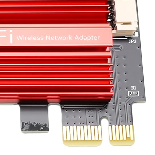 Tarjeta de red PCIe WiFi 6 con Bluetooth 5.3, adaptador inalámbrico dual band 2.4G 5GHz 1800Mbps, antenas de alta ganancia para PC de escritorio gaming streaming miniatura 6