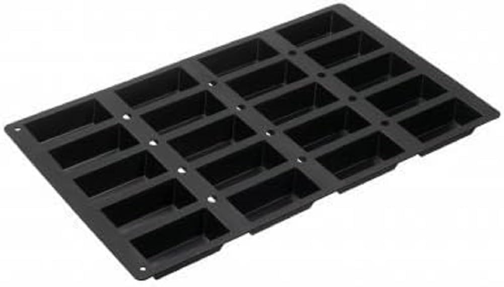 Lurch 67205 FlexiGastro Backform aus 100% BPA-freiem Platin Silikon 20er Minikuchen, schwarz, 53 x 32,5 cm, Gastronomie