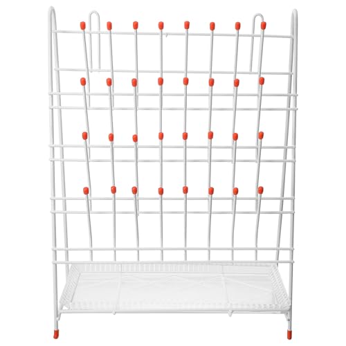 Égouttoir à verres en fer blanc avec 32 emplacements robustes pour un séchage rapide et sécurisé