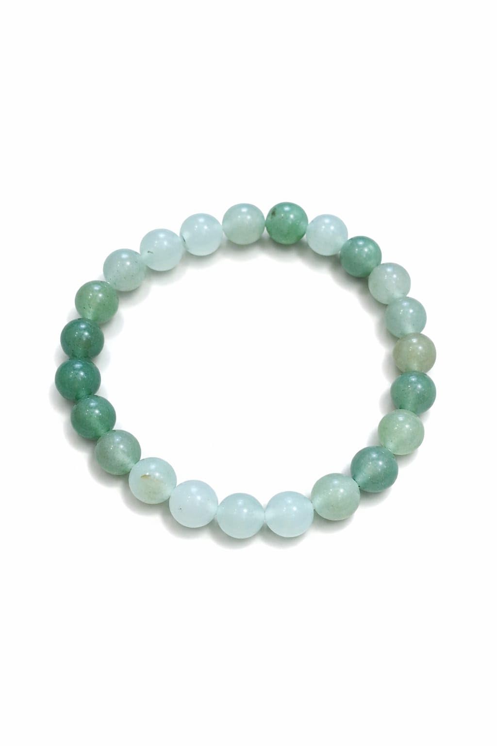 DEHATIBAZAR | Green Aventurine Bracelet | Natural Stone Beaded Bracelet | Light Green and Dark Green Mixed Colors-picture-30
