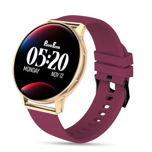 Image of PunnkFunnk Active 2 Smartwatch with 1.39 inch HD Round Display, Bluetooth Calling, Heart Rate & SPO₂ Monitor, 100+ Sports Modes, IP67, Long Battery Life for Men & Women (Maroon)