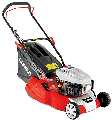 COBRA RM40C 40cm (16in) Petrol Lawnmower with Roller for striped lawn, powered by a DG350 OHV engine