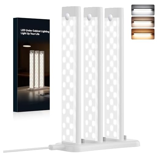 Rihvy 8-in Under Cabinet Lighting Rechargeable with Charge Station, 3 Pack